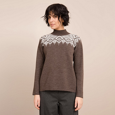 Пуловер W22.Т15.002 (коричнево-белый 50 (XL) 170-100-108)